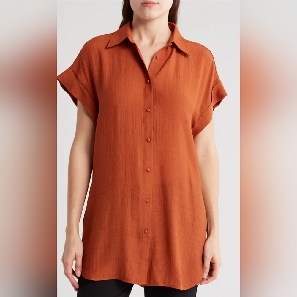 Nanette Lepore Terracotta Button-Down Shirt